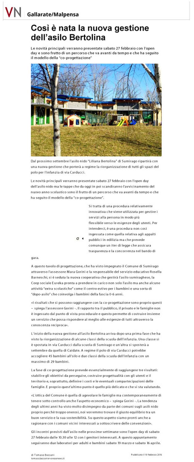 Asilo Bertolina – Sumirago (VA)