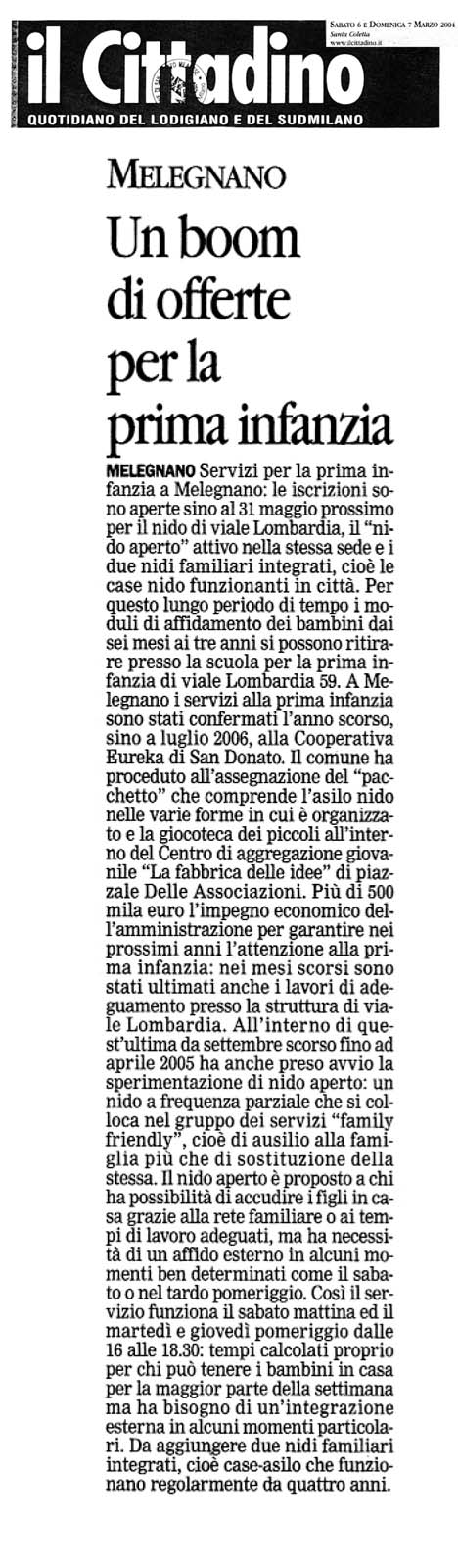 Un boom di offerte per la prima infanzia