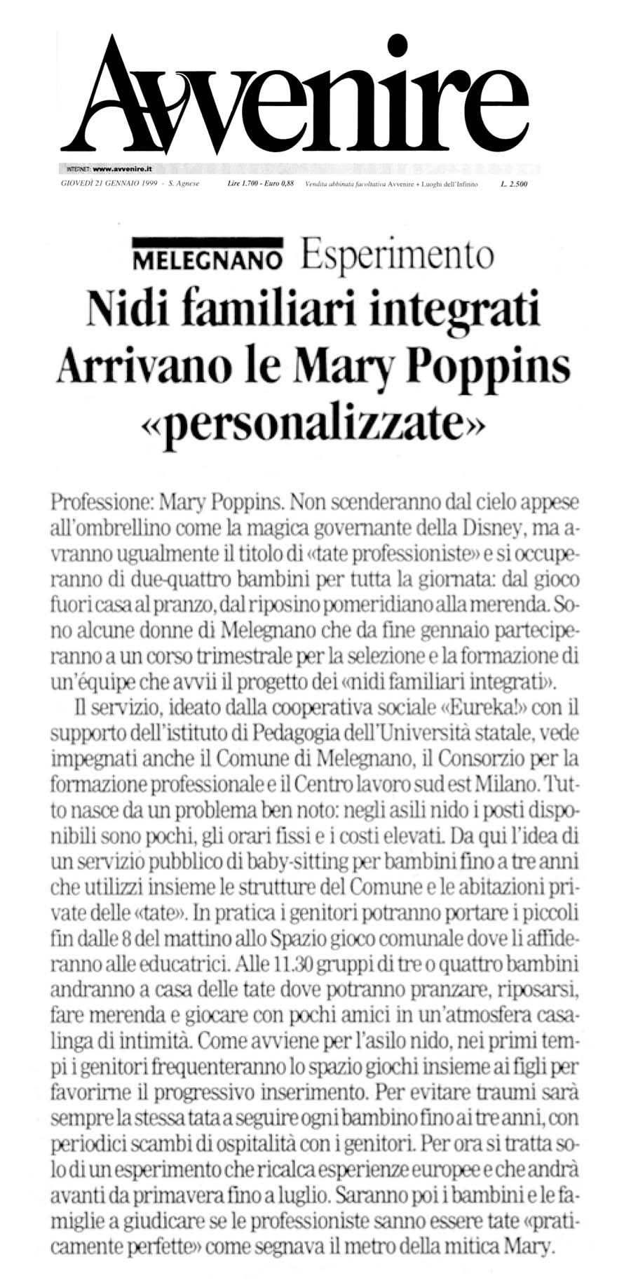 Nidi familiari integrati. Arrivano le Mary Poppins personalizzate