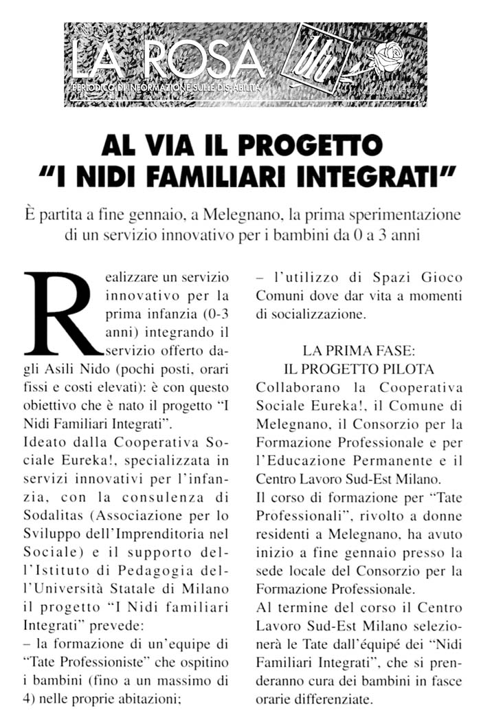 Al via il progetto “i nidi familiari integrati”
