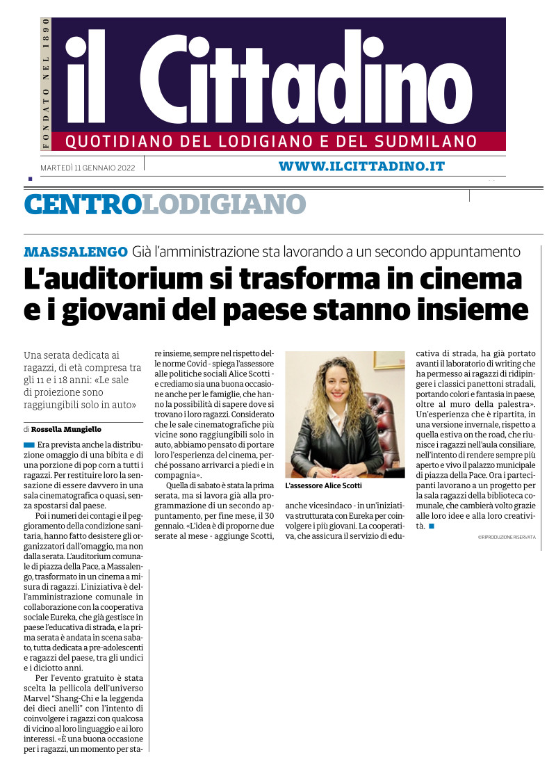 L’auditorium si trasforma in cinema