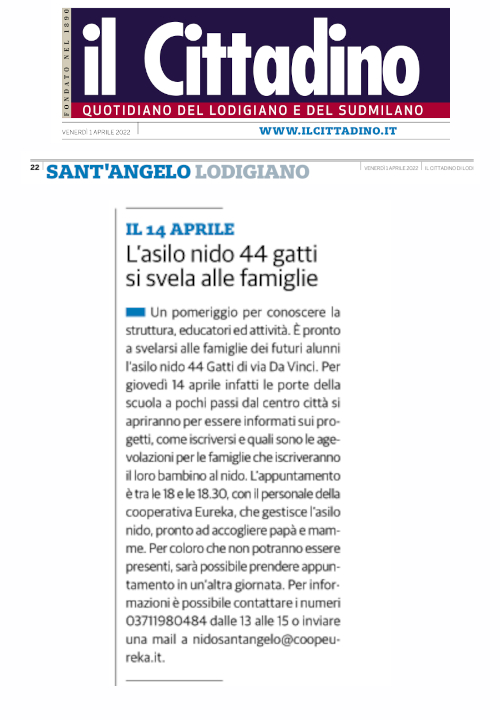 L’asilo nido 44 gatti si svela alle famiglie