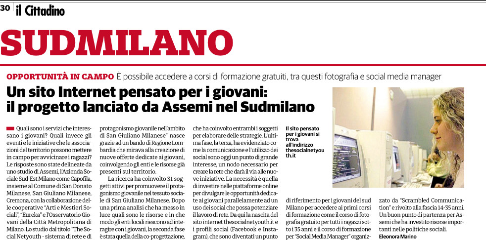 Un sito internet pensato per i giovani