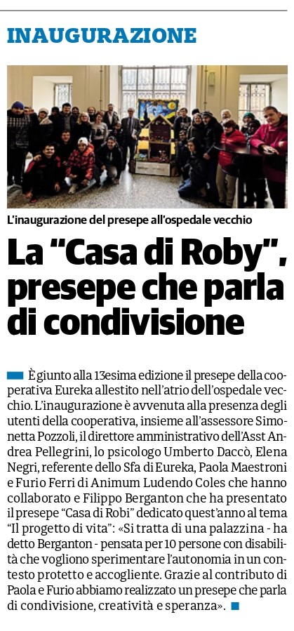 La “Casa di Roby”, presepe che parla di condivisione