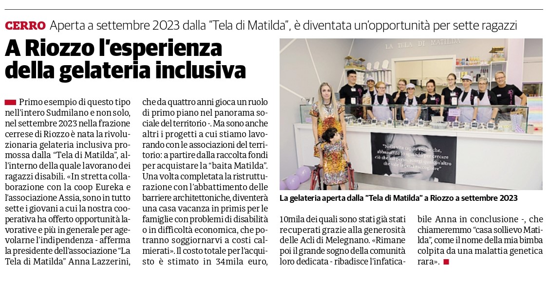 A Riozzo l’esperienza della gelateria inclusiva
