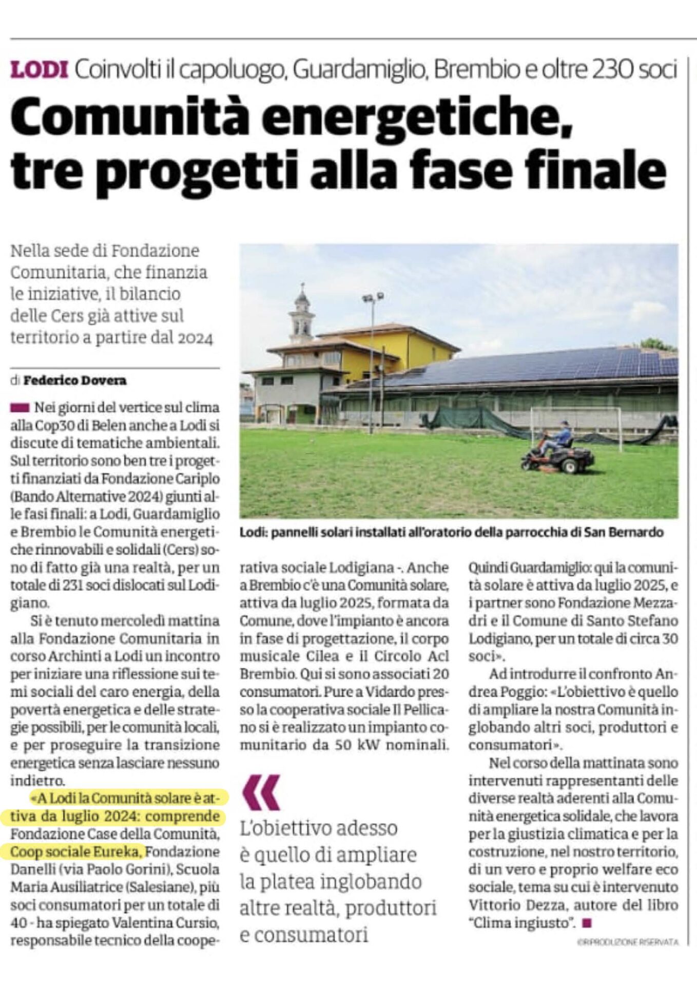 Comunità energetiche, tre progetti alla fase finale